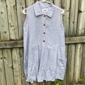 Flax Jeanne Engelhart linen dress tunic flawed L